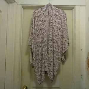 Kimono Wrap By C & C Studio In Purple & White Asi… - image 1